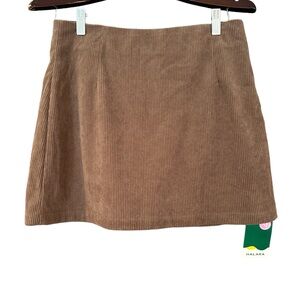 NWT High Waisted Invisible Zipper 2in1 A Line Mini Corduroy Casual Skirt Size M